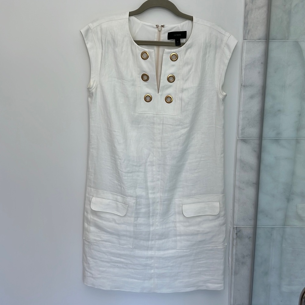 JCrew white linen dress, size 4